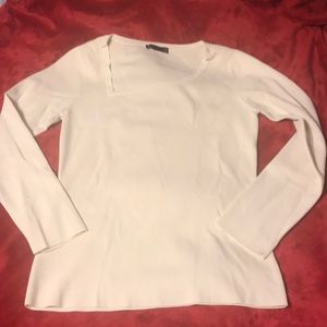 Asymmetrical neckline white shirt NWOT